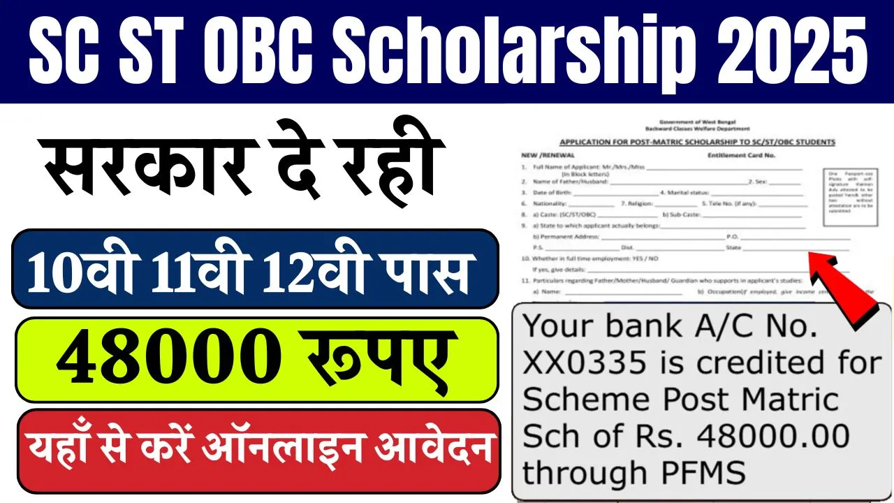 SC ST OBC Scholarship 2025